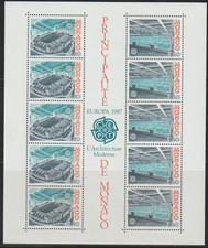== Monaco. Bloc-Feuillet ★★ Europa 1987 : Architecture Moderne ==