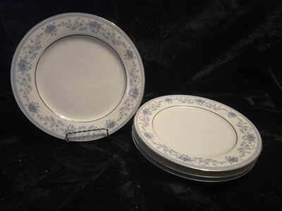 Beautiful 4Pc Set Of Contemporary Noritake BLUE HILL 8 3/8'' Salad PlatesNr Mint