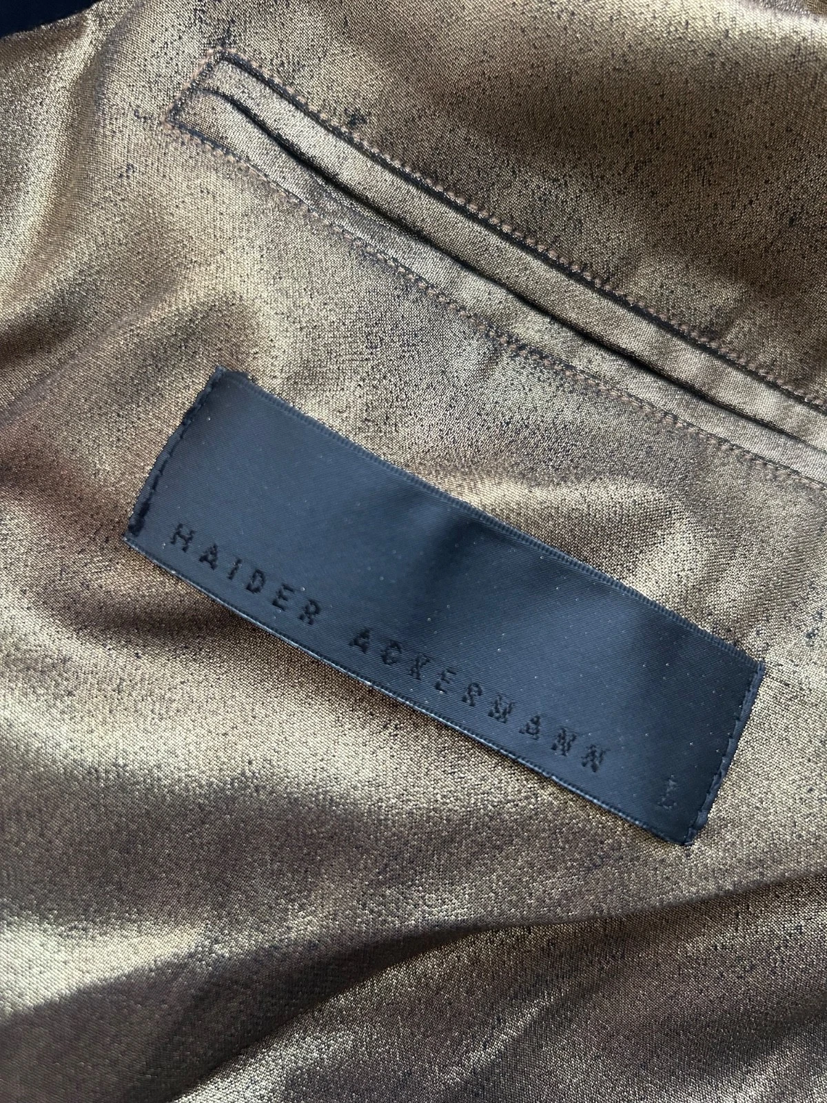 HAIDER ACKERMANN FW16 Velvet Biker Bomber Jacket Gold Lining Black Grail - product detail image 2
