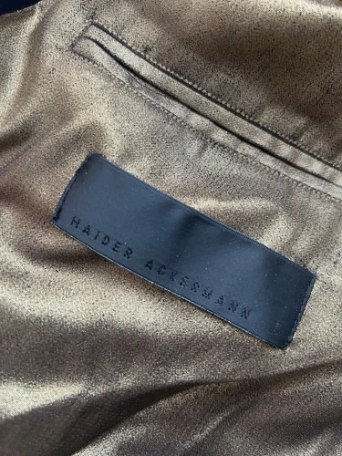 HAIDER ACKERMANN FW16 Velvet Biker Bomber Jacket Gold Lining Black Grail⁠ image 2