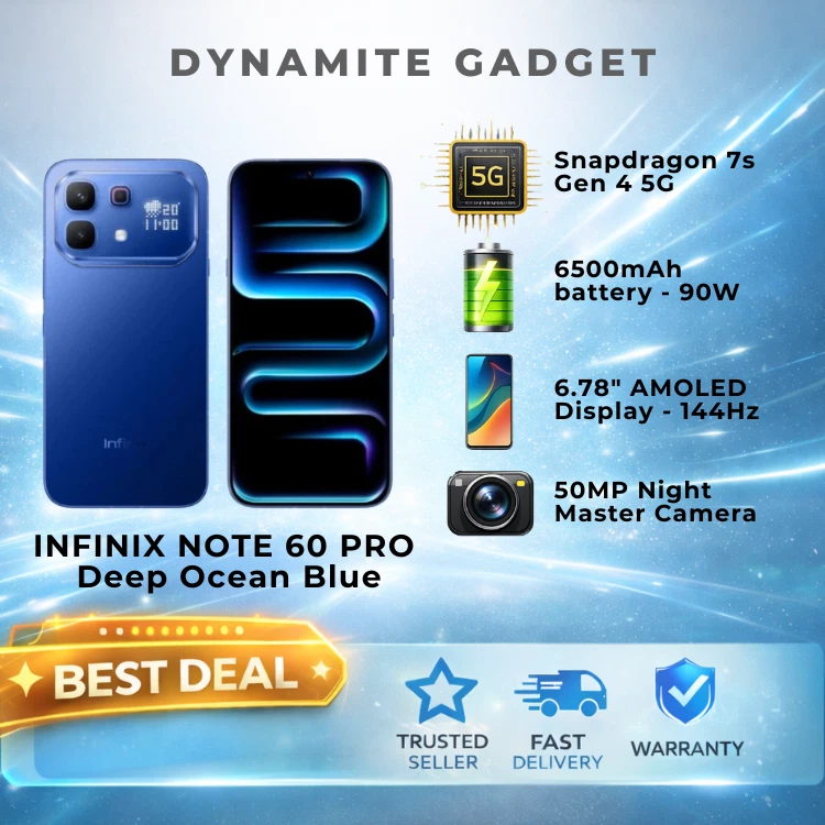 Stock Ready - Infinix NOTE 60 Pro 5G Smartphone 12GB+256GB Deep Ocean Blue