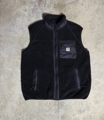 Carhartt WIP Work In Progress Prentis Liner Black Deep Pile Fleece Vest Jacket