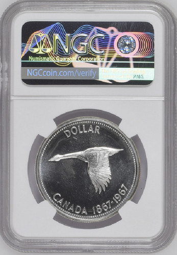 :1967 S1$ GOOSE DOLLAR ELIZABETH II CANADA NGC PL67CAM RARE R6 HIGHEST GRADES