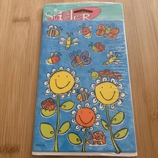 Vtg AGC Stickers Daisy Flowers Smiley Face Butterfly Insects Bee Ladybug Firefly