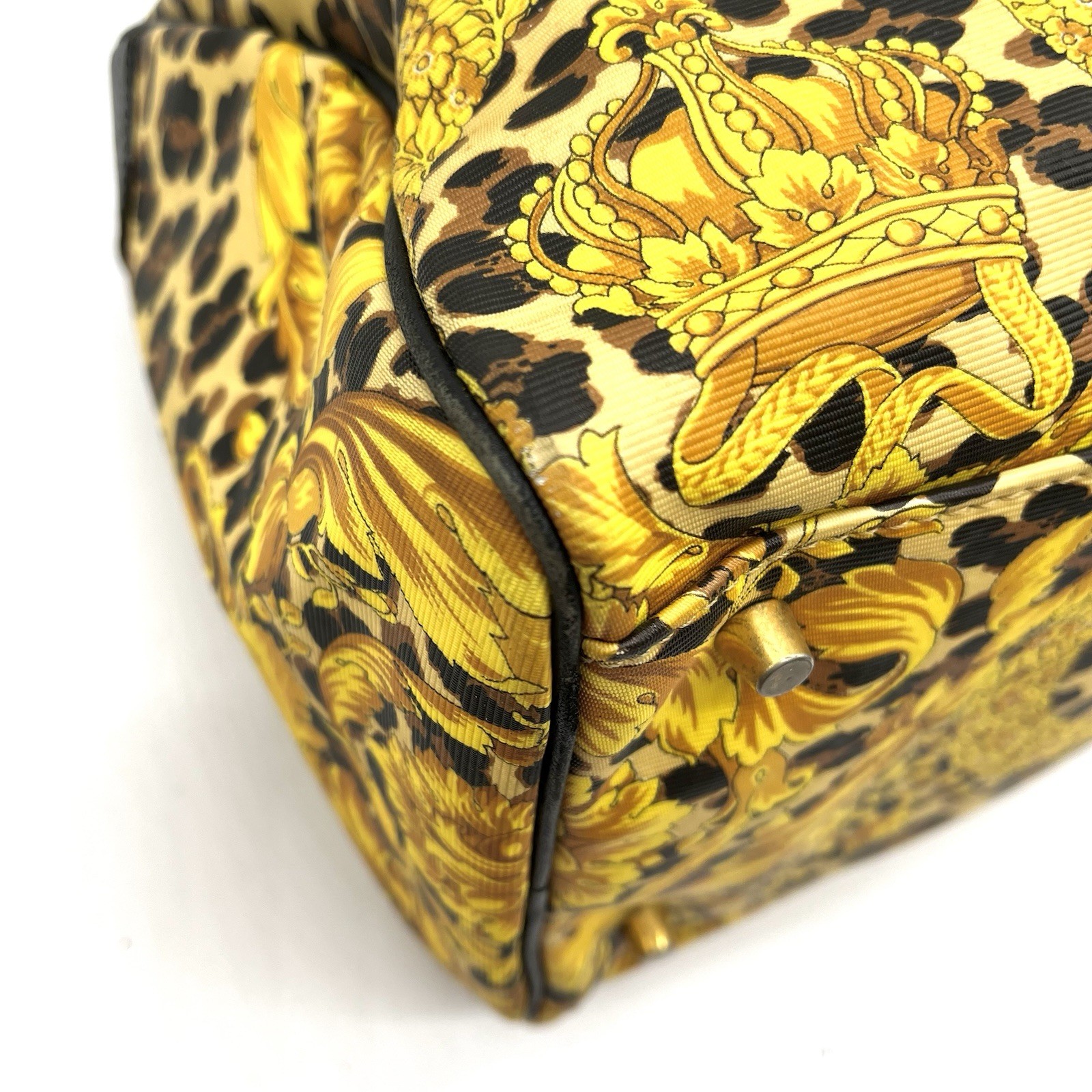 Auth Gianni Versace Leopard Pattern Mini Boston B… - image 15