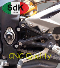 Arretratori Pedane  SUZUKI SV650  CNC Regolabili Racing Kit Ergal SDK Grigio