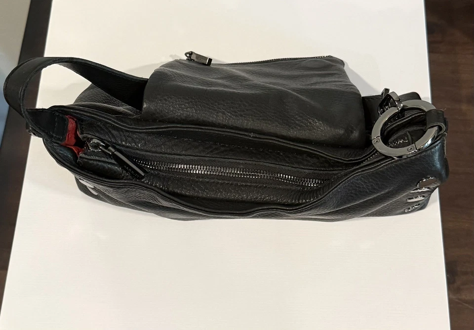 Hammitt VIP Satchel Shoulder Bag, Tempo Black and Silver Hardware - Image 4 of 4