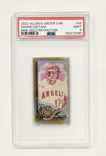 Shohei Ohtani 2022 Topps Allen & Ginter Mini Chrome Gold Refractor /50 PSA 9