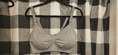 Gray Nursing Bra with Adjustable Straps