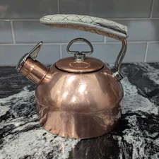 Copper Clad CHANTAL Tea Kettle 1.8 Quart Harmonica Whistle