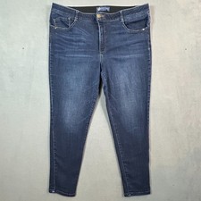 Democracy Jeans Womens Size 16 Ab Solution Dark Wash Distressed Stretch Denim