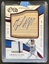 2019 Immaculate Miguel Andujar Old English Bat Jersey Auto Autograph Red #/25