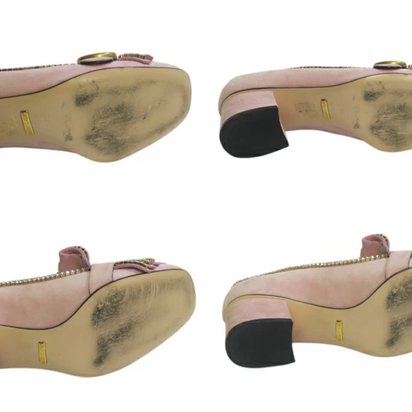 GUCCI 501002 GG Marmont Suede Rhinestone Heel Pumps #36 1/2 Approx. 23.5cm [ Yok thumbnail 5