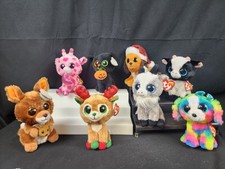 TY Beanie Boos Lot of 8 plush goat reindeer cow black cat valentine all w/ tags