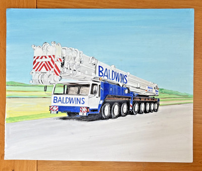 Baldwins Crane - Original Kunstwerk Gemälde - 50 cm x 40 cm