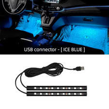 Led Car Interior Strip Light Usb Footwell Mood Lamp 18 Rgb Neon Underdash Remote