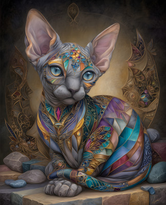 8x10 Cat Dressed Up Like A King Art Print Wall Decor - 661738097