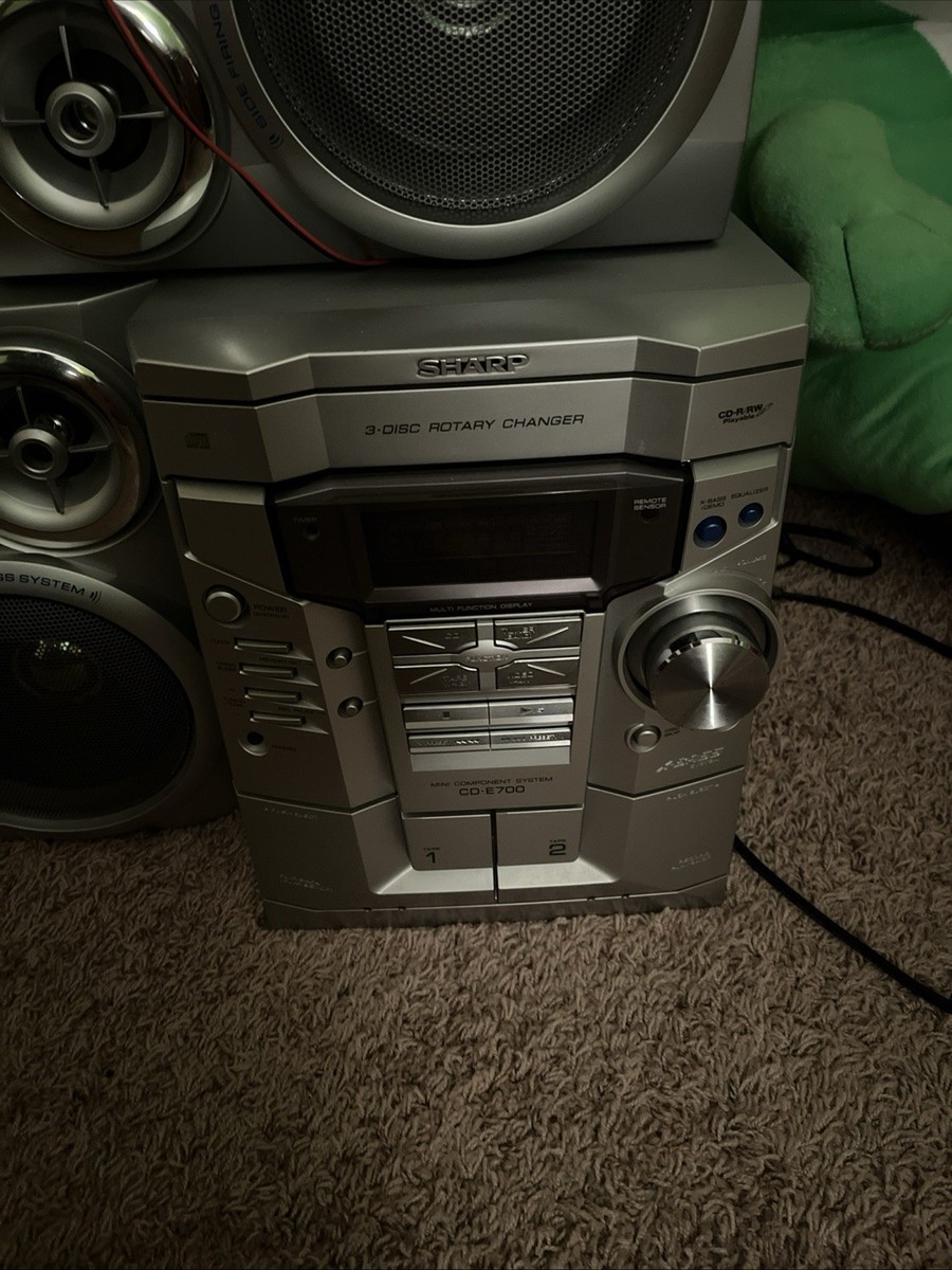 Sharp CD-E700 Mini Component 3 Disc Stereo System Radio 2 Cassette