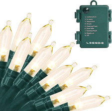 18ft 50 LED Battery Operated Christmas Lights, 8 Modes with Timer - Waterproof f