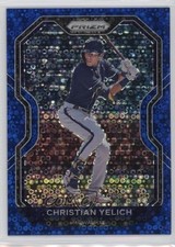2021 Panini Prizm Tier III Blue Donut Circle 22/199 Christian Yelich #242 1bi0