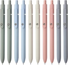 FIOVER Gel Pens, 10Pcs 0.5Mm Quick Dry Black Ink Fine Point Smooth Writing Pens