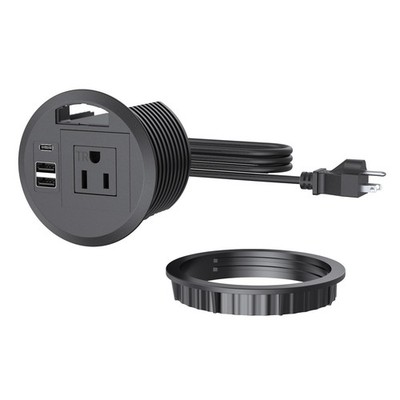 Desktop Power Grommet with Cable Hole,PD 20W Fast Charging USB-C,Tamper-Resis...