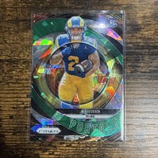 Blake Corum 2024 Panini Prizm #8 Portals Green Ice Prizm Football Card RC