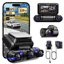 4 Channel Dash Cam,Front Rear Inside Left Right Full HD Car Camera,Radar Moti...