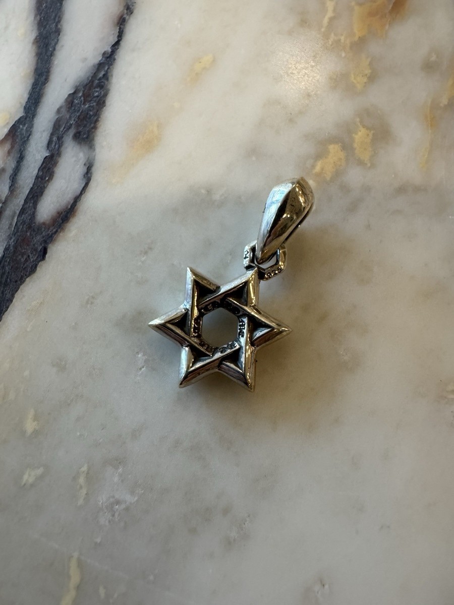 Chrome Hearts Sterling Silver Star of David Charm Pendant NEW