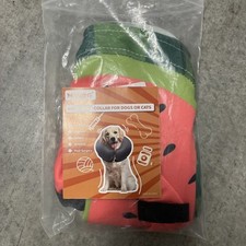 Pet MiDog Inflatable Collar for Dogs  Cats Soft, Watermelon Size M NEW