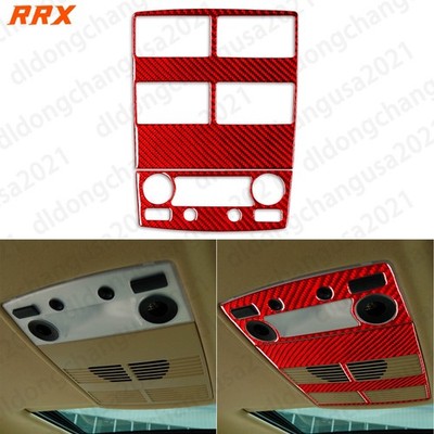 2Pcs Red Carbon Fiber Rear Reading Light Panel Cover For BMW 5 Series E60 04-10