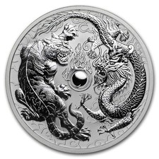 2018 Australia 1 oz Silver Dragon & Tiger BU .999 fine Silver. 105.00 per troy oz