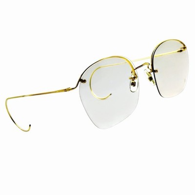 ALGHA SAVILE ROW Rimway GOLD 54x18mm Eyewear RX Optical FRAMES Brille NOS.