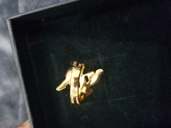 Alternate view of Beautiful Leaf Design Gold Plated Ring