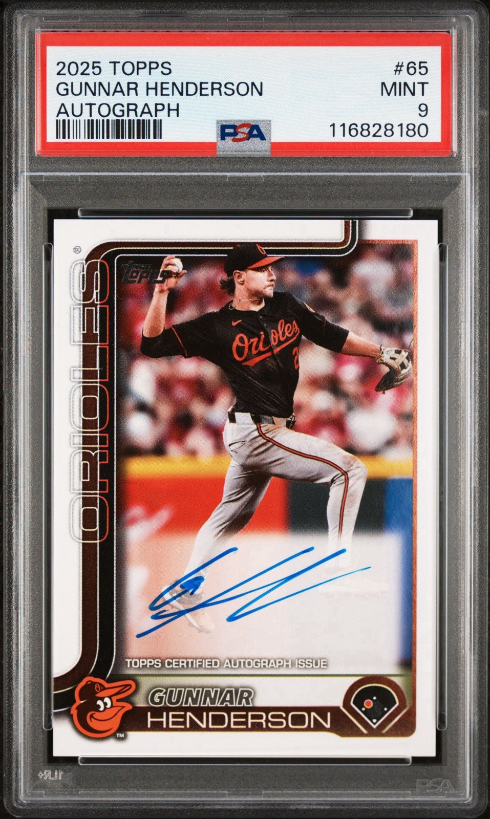 Gunnar Henderson 2025 Topps Real One Autograph PSA 9 MINT SP Orioles