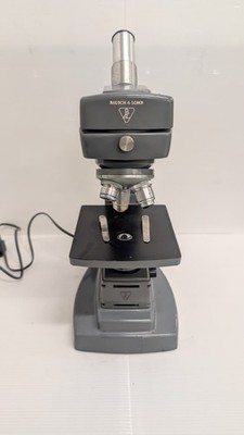 Bausch & Lomb Microscope  USA Medical Laboratory Scope Good W/ Three objectives