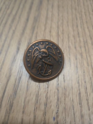 Antique US Navy Eagle Anchor Button Scovill Waterbury Brass Military