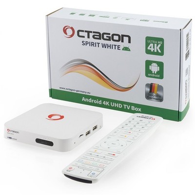 OCTAGON SPIRIT White Edition 4K UHD Android 11 IP-Receiver (HDR10+, Widevine L1,