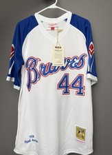 100% Authentic 1974 Hank Aaron Atlanta Braves Mitchell Ness Jersey sz 36 Sm