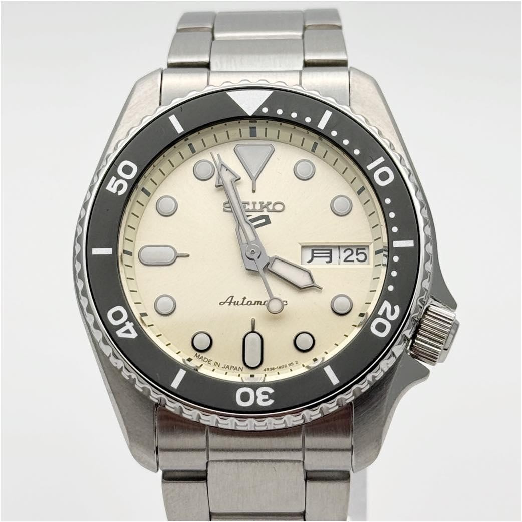 Dial Automatic Back Stainless Mens See 5 Beige 4R36-14B0 SEIKO Watch Through - VintageWatches.PK Dial Automatic Back Stainless Mens See 5 Beige 4R36-14B0 SEIKO Watch Through - vintagewatches.pk
