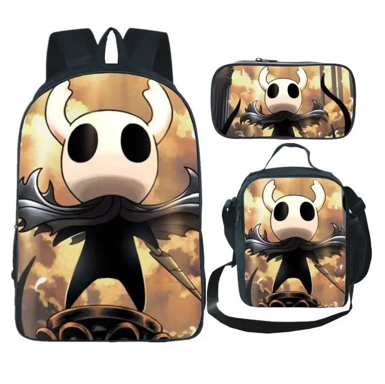 Hollow Knight Game Backpack Set, School Bag Lunch Bag Pencil Case
