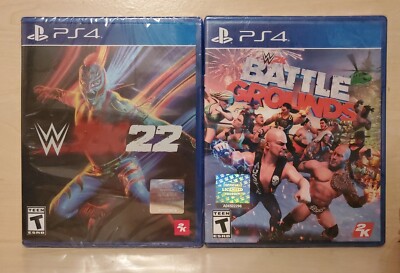 WWE 2K22 W2K22 2022 and Battlegrounds 2 Bundle set PS4 PlayStation 4 - BRAND NEW