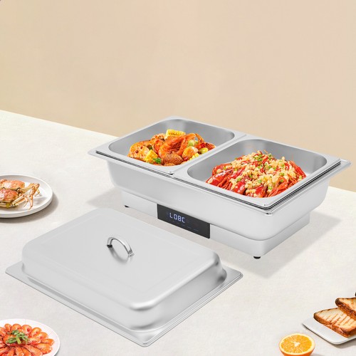 9L Stainless Steel Buffet Server Food Warmer w/ Temperature Control for Buffets