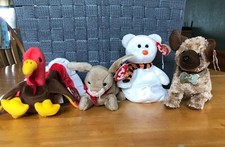 Ty BEANIE BABIES Lot Of 4, Odie, Quivers, Nibley, Gobbles