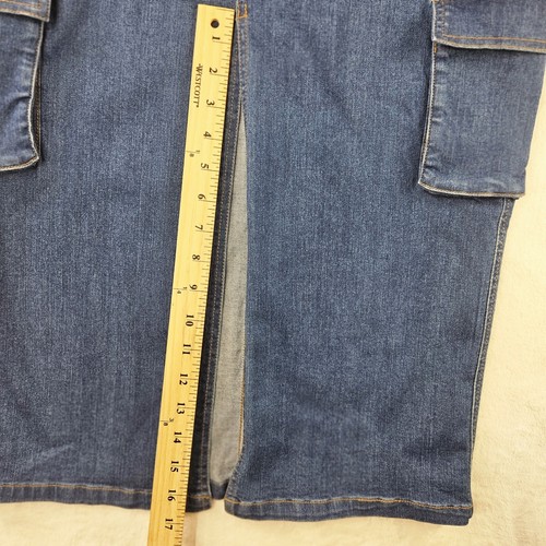 Azy Jean langer Rock Damen Gr. 2XL XXL Blau Denim Stretch Elastisch Hoher Bund Saum - Bild 6 von 10