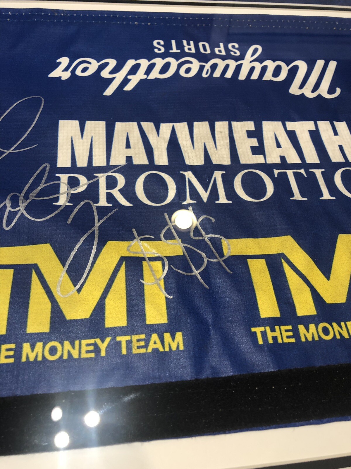 Floyd Mayweather Autographed 50-0 Record Fight Framed Used Boxing Ring Rope PSA view 3