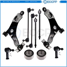 10Pcs Front Control Arm Ball Joint Tie Rod End Sway Bar For 2005-2010 Ford Focus