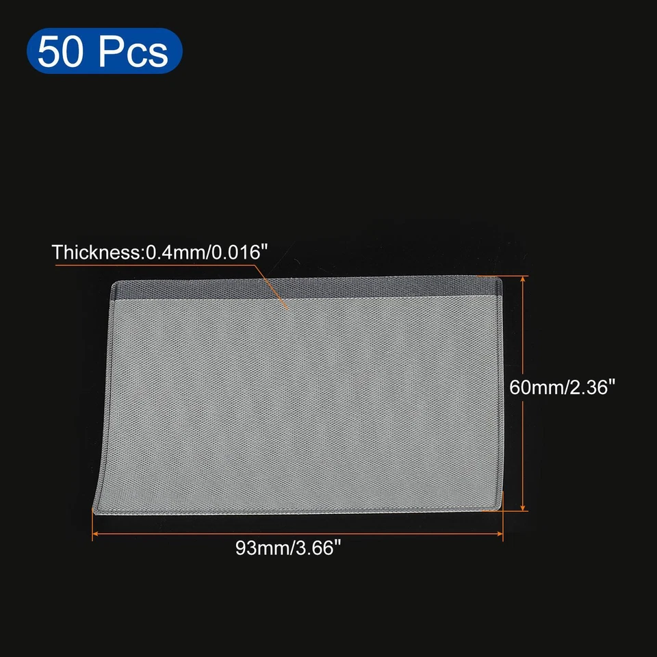 PVC Suave Crédito Tarjeta Fundas,50 Paquetes Largo Lado Apertura ,Blanco - Imagen 2 de 4