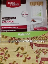 Better Homes and Garden Tuscan Retreat Valance Reversible Cotton 50" x 14" ~ NEW
