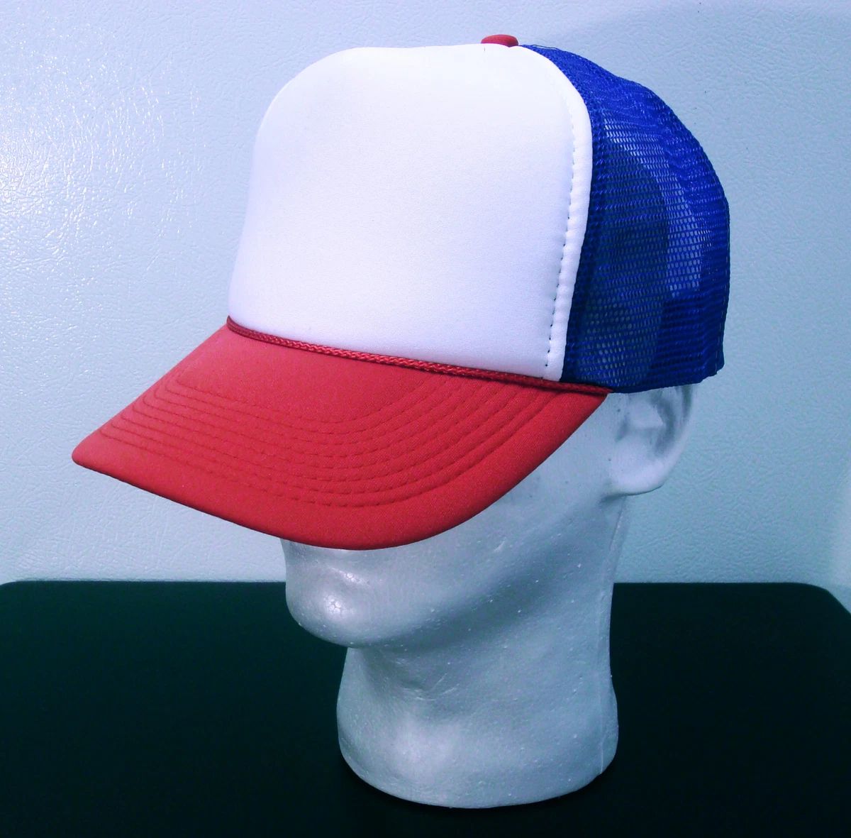 Wholesale Lot - 24 Hats - RED WHITE & BLUE TRUCKER HATS ~ STRANGER THINGS ~  MESH